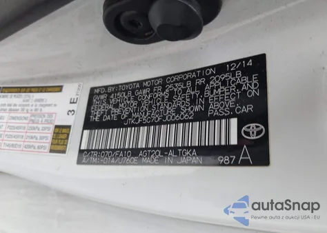 2015 Scion Tc z USA, uszkodzony, nr VIN JTKJF5C70FJ006062